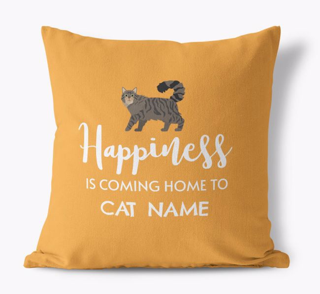 Happiness Is ... : Personalised {breedCommonName} Canvas Cushion